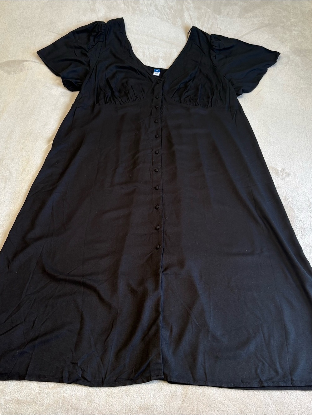 Old Navy Black Button-Front Midi Dress